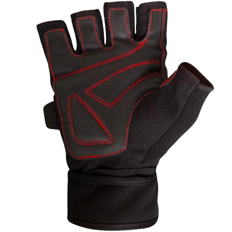 Meister Wrist Wrap Weight Lifting Gloves w/Gel Padding - Black/Red