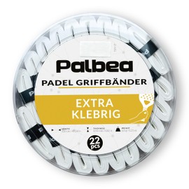 Palbea Padel Grip Tape - Pack of 22 - Extra Sticky - White - High Sweat Absorption - Non-Slip Padel Tennis Overgrip - Soft Surface - Specially Designed for Padel Racquets
