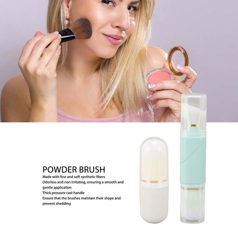 Capsule Makeup Brush Double Ended Telescopic Powder Brush Travel Size