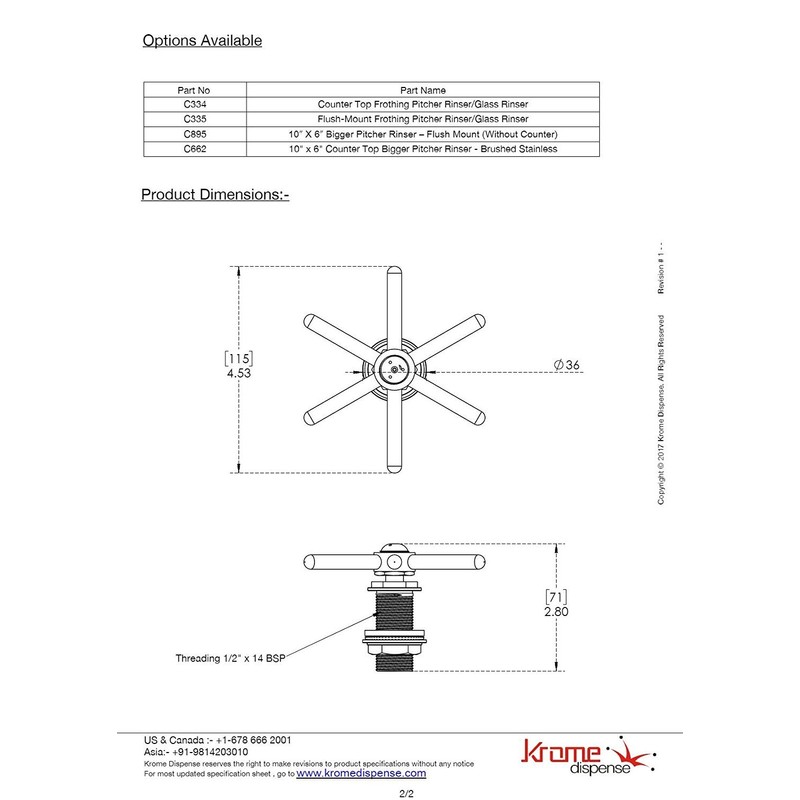 Krome Dispense Pitcher Rinser Spray Assembly - Professional-Grade Beverage Utensil