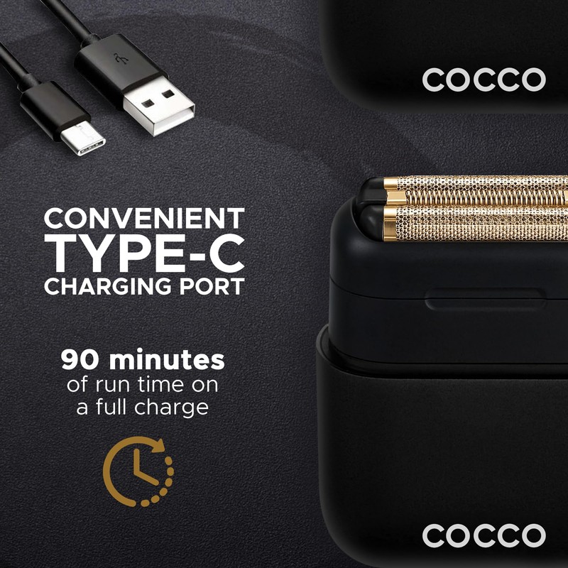 COCCO IMPACTO Foil Shaver for Men, Triple Gold Foil Electric