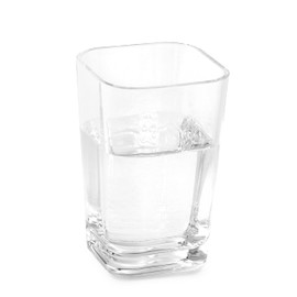 Huang Acrylic Clear Square Toothbrush Holder or Bathroom Tumbler Cup | Shatter-Proof, Stylish, Durable and Modern Minimalist Design