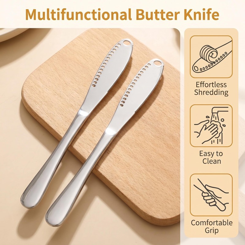 Saiveina 2 Pcs Stainless Steel Butter Knives