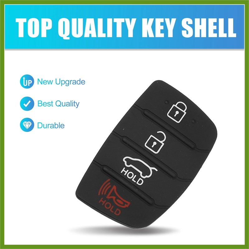 HOPESPANNER 4 Button Car Remote Fob Case Cover Insert Rubber