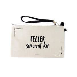 Gifts or Presents for Tellers, Teller Survival Kit, Novelty Bag for Cosmetic Makup Bags, Pencil Case, Travel Organiser Zipper Pouch - cb1856