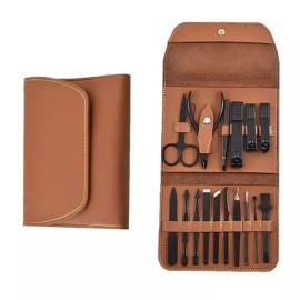 SellerAid [셀러에이드]발톱 세트 가죽케이스 손톱깎이 브라운 네일 SellerAid Brown Nail Leather Case Nail Clipper Set