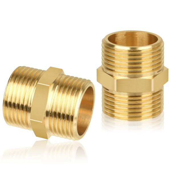 Double Nipples 1 Inch Brass Male Thread (Diameter 32.5 mm),