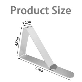 12 Pack Table Cloth Clips, Adjustable Tablecloth Clamps, Stainless Steel Table Holders Metal Table Cover Clamp at Home Dinning Picnic Wedding Party, Fits Up to 1.5-4.5cm Thick Tables (12)
