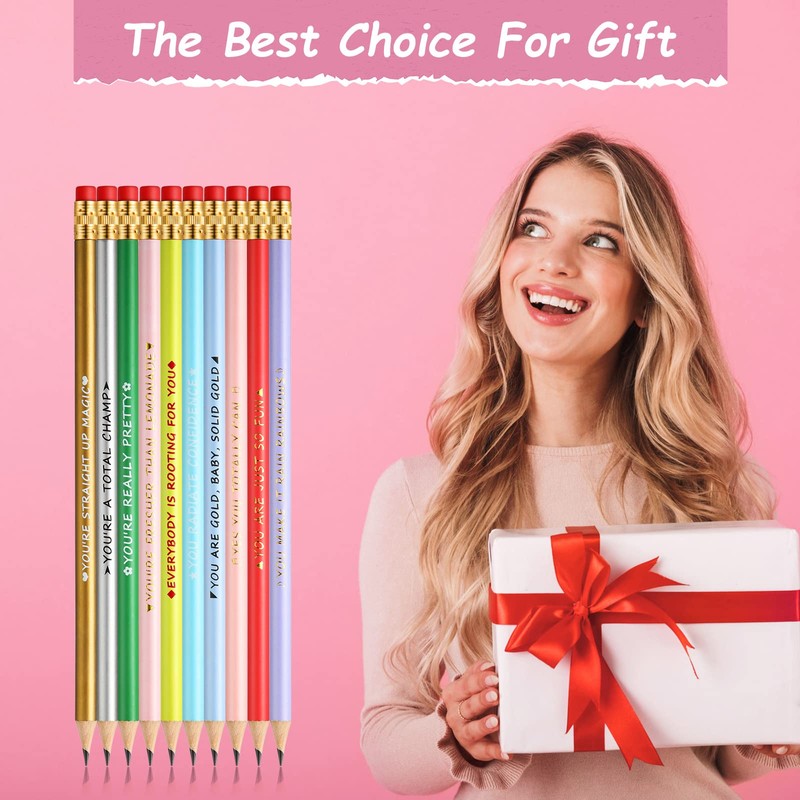 20 Pcs Inspirational Pencils Compliment Pencils with Motivational Sayings #2