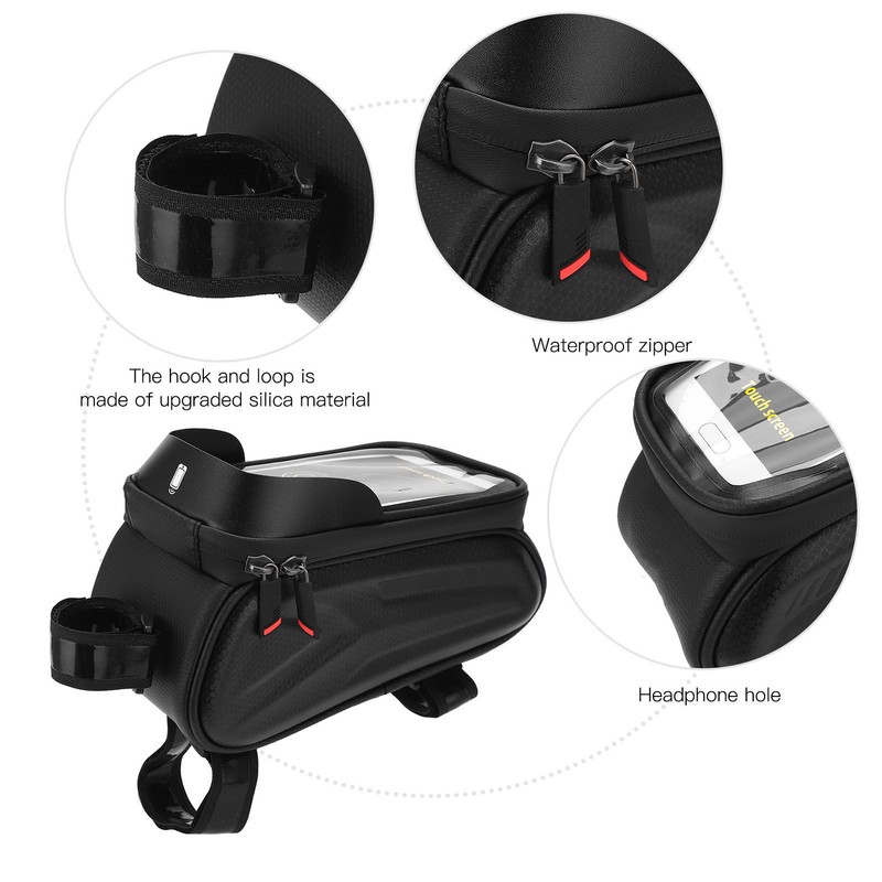 Bike Phone Front Frame Bag Waterproof Reflective Bicycle Phone Mount