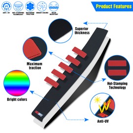 MCHMFG Motorcycle Universal Seat Cover Non-Slip Suitable Rubber Striped Gripper Soft for CRF WR WRF RMZ YZF SXF EXC EXC XC SX CR KLX 250 Dirt Pit Bike Motocross Off Road Motorbike (Red)