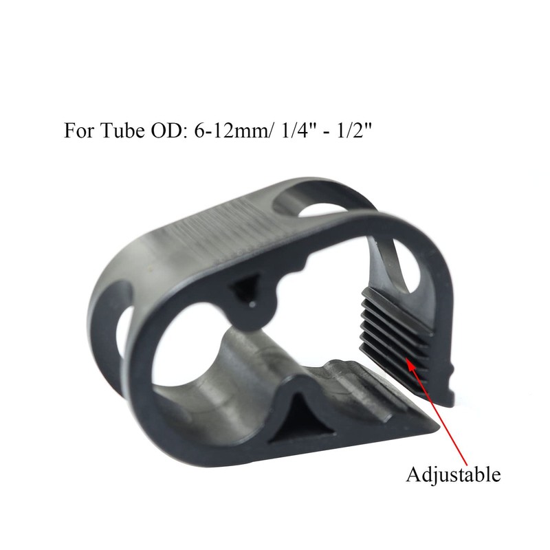 PZRT 4pcs Flow Control Hose Clamp Plastic Tubing Clamps Black