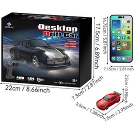 1:64 RC Drift Car, 1 Box Mini Drift RC Car, 2.4g Remote Control Sports Car, RC Racing Drift Car with Lights, Hobbies Ideas, Driving Toy, RC Cars for Adults, Home Decor:_White_1 box