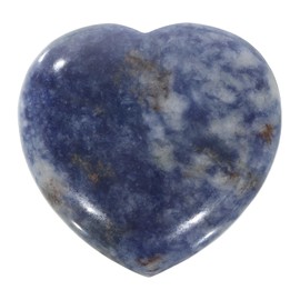 PATIKIL Natural Heart Shaped Crystal Stone, 1.6 Inch Mini Polished Love Gemstone Crystal, Pocket Rock Engraved Worry Stones for Women Gifts Meditation, Blue White