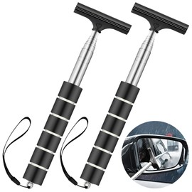 Lorzot 2 Pcs Side Mirror Squeegee, Retractable Car Mirror Squeegee, Portable Car Mirror Wiper, Car Cleaning Tool for Rainy Foggy Weather,Universal Car Accessories