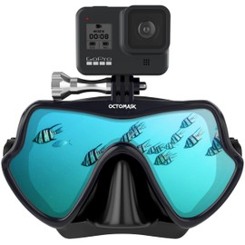OCTOMASK - Frameless Dive Mask w/Mount for All GoPro Hero Cameras for Scuba Diving, Snorkeling, Freediving (Black)…