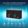 Wanjorlay 6 in 1 Out L/R Stereo Audio Switcher with