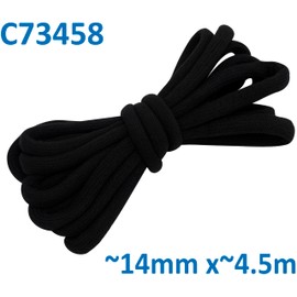 AERZETIX - C73458 - Geflochtene Schnur 4.5 m x ∅ 14 mm - Farbe schwarz - aus Baumwolle und Polyester - kurzwaren projekte, kreativität, nähen, Handwerk, Dekoration, Ornament, Scrapbooking