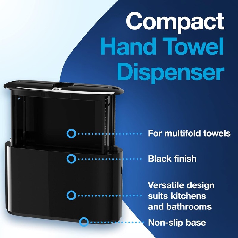 Tork Xpress Paper Towel Dispenser, Black, Single-Dispensing, Compatible with H2