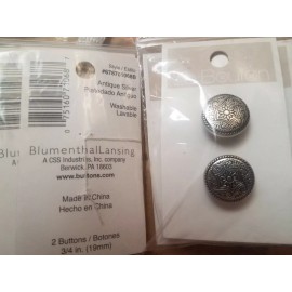 Le Bouton 8pack Metal Buttons Shank Antique Silver 19mm