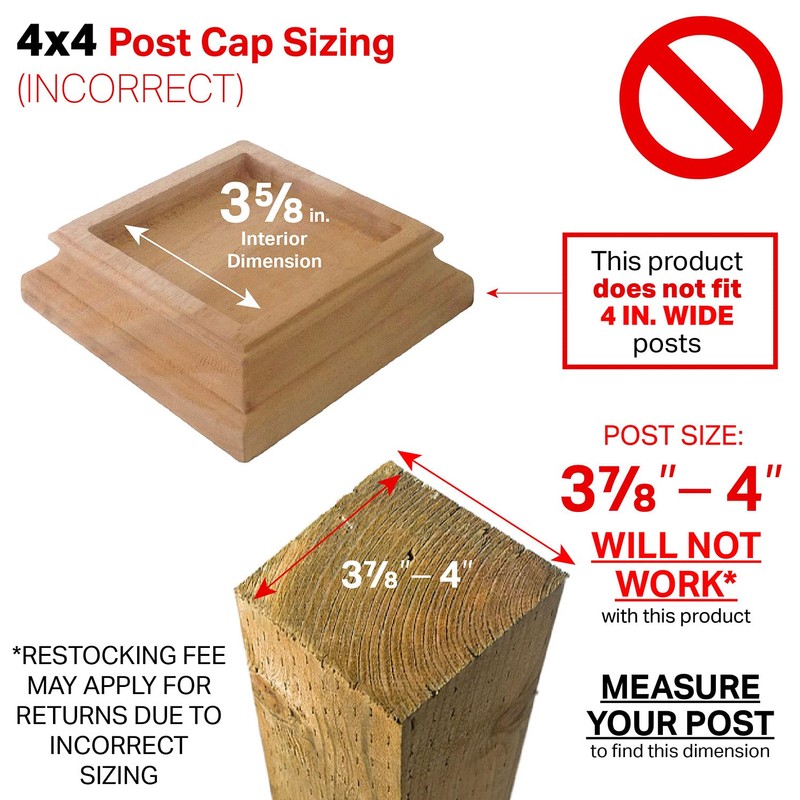 4x4 Wood Pyramid Post Cap by Captiva - One-Piece Miterless