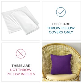 Encasa Homes Two-Tone Cushion Covers, Pack of 2, Lime Green with Purple, 40 x 40 cm, Plain Modern Cotton Canvas Cushion Covers for Sofa, Couch, Bed and Home Decoration, Covers Only