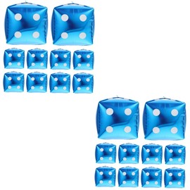 Alipis 2sets Cube Dice Balloons Theme Party Decorations Aluminum Foil Thick 10pcs*2