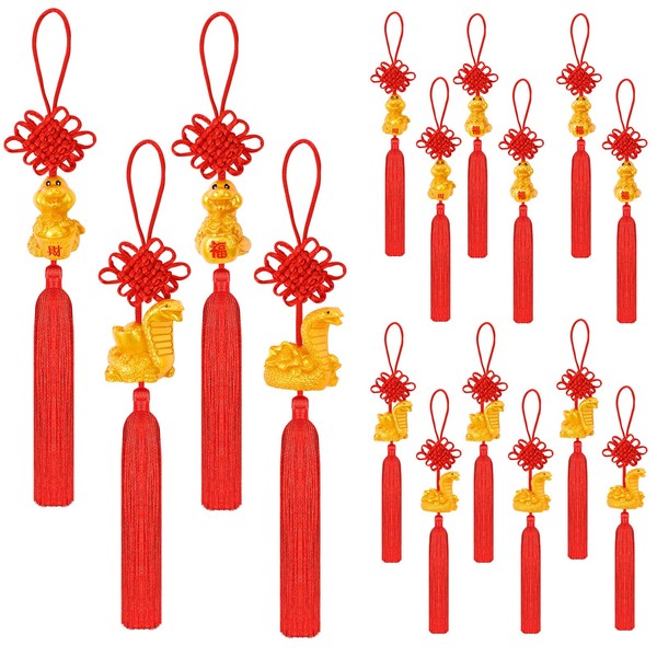 JUNEBRUSHS 16Pcs Chinese New Year Decorations 2025 Year of Snake