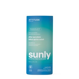 ATTITUDE After Sun Care Stick, EWG Verified, Plastic-Free, Soothes and Hydrates, Vegan and Mineral Based Formula, Mint and Cucumber, 2 Fl Oz