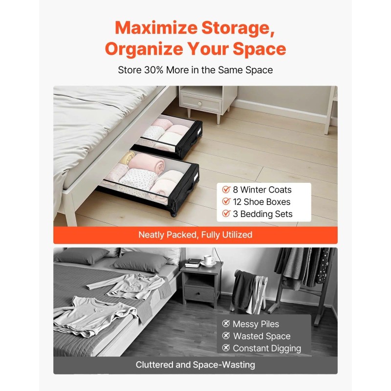 Clear Lid Underbed Storage Containers 30.3 X 18.5 X 6.8