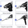 2 Pieces Keyless Drill Chuck - 1/4 Inch Hex Shank