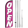 4 Less Co OPEN Windless Swooper Flag Feather Banner Sign