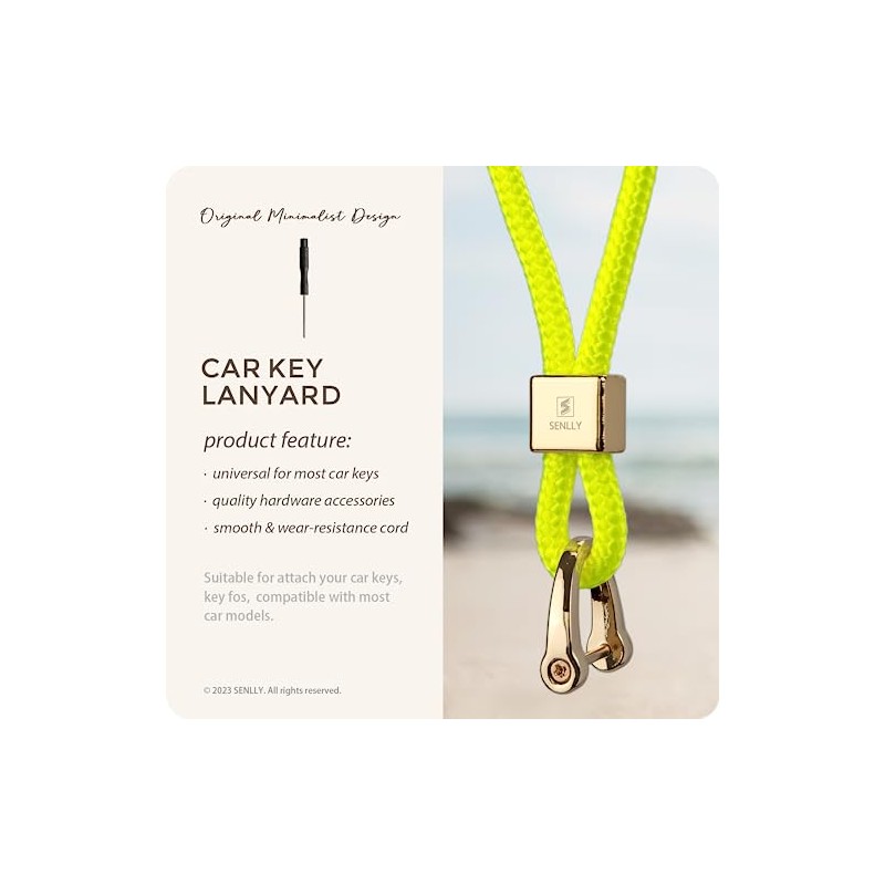SENLLY Car Key Fob, Original Minimalist Design, Universal Lanyard for