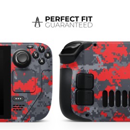 Design Skinz - Compatible with Steam Deck - Skin Decal Protective Scratch-Resistant Removable Vinyl Wrap Cover - Red and Gray Digital Camouflage