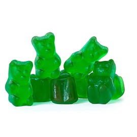 Bayside Candy Individual Colored Gummy Bear Collection (1LB, Green Apple)