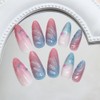 Almond Press on Nails Cat's Eye False Nails Blue Gradient