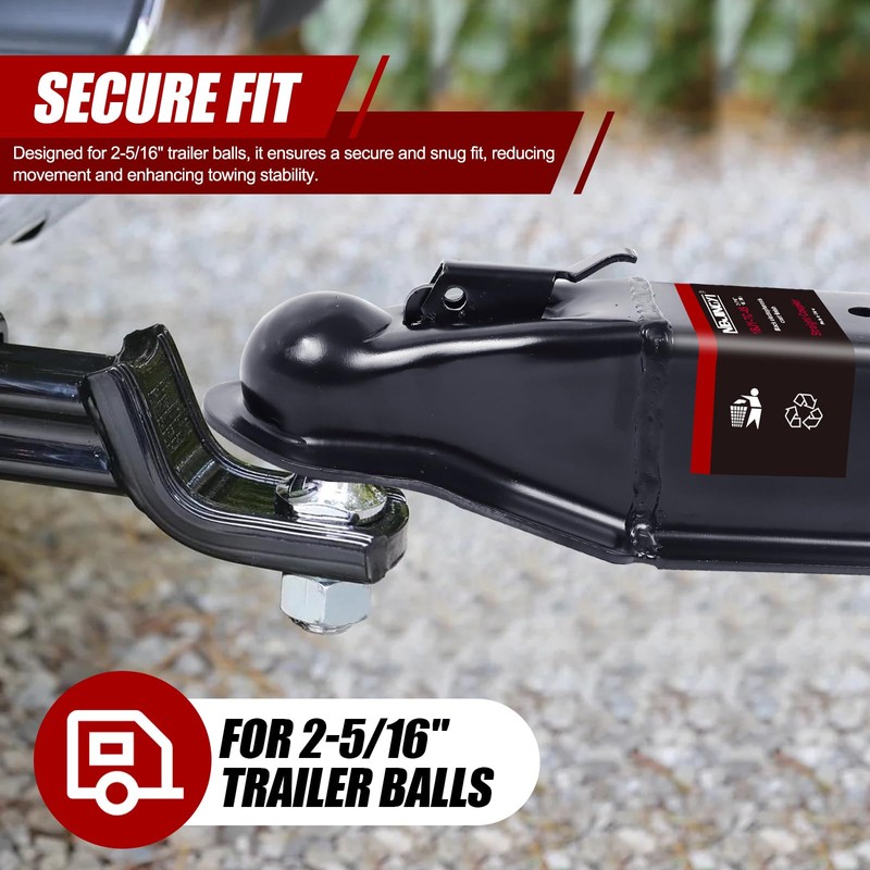 Straight Trailer Coupler 2-5/16" Ball 3" Channel Width 14000 LBS