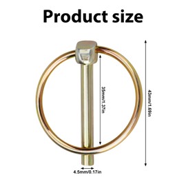 10pcs Heavy Duty Lynch Pin Assortment Kit, Linch Pin with Ring Pin Locks Trailer Door Locking Pin Round Carbon Steel Locating Lock Pin Clip for Trailers Farm Tractors Trucks Lawn Mowers