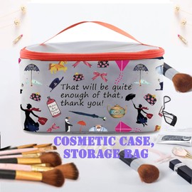 JYTAPP Marry Movie Makeup Bag That Will Be Quite Enough Of That Mary Fans Gift Poppin Umbrella Fans Canvas Cosmetic Bag (cosmetic organizer bag)