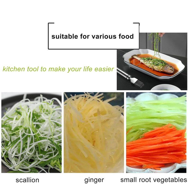 UGpine Scallion Cutter Onion Shred Knife with Stainless Steel Blade,