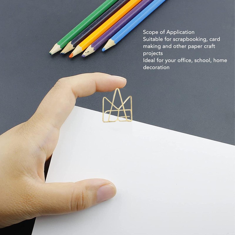 100PCS Metal Crown Paper Clips Multifunctional Rustproof Electroplating Process Prevent