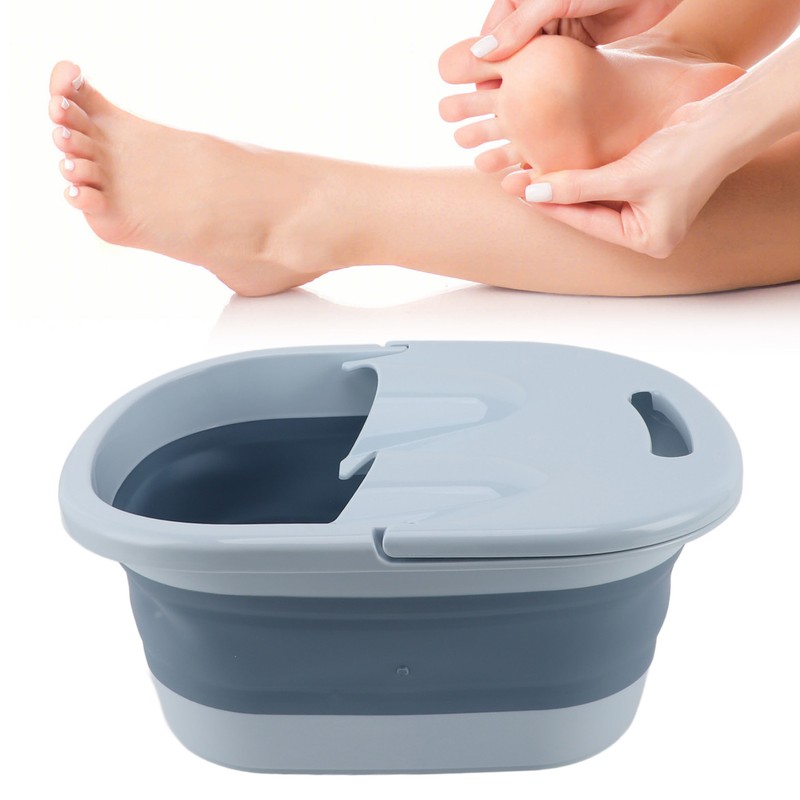Foldable Foot Bath Basin with Massage Acupoint PP Silicone Foot
