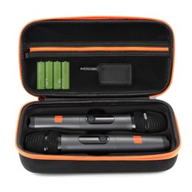 Wireless Microphone Case Compatible with J B L Wireless Two Microphone System, Portable Handheld Dual Mic Travel Storage Bag for Singing or Karaoke for Receivers, Adapters(Box Only)(STYLE:A)