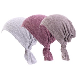 Ever Fairy 3 Colours Pack Tied Head Scarf Hat Ethnic Print Turban Headwear Ladies Stretch Flower Muslim Headscarf -