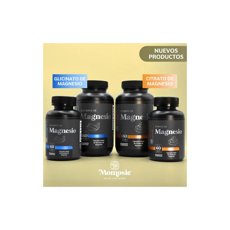 Citrato Magnesio Momosie Suplemento Alta Absorción 180 Cápsulas Puras