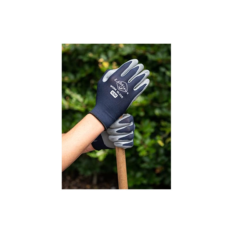 LeMieux Unisex Flexible Work Gloves in Navy with Coated Fingers