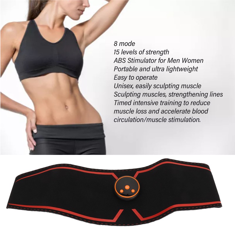 ABS Stimulator Abdominal Toning Belt 8 Modes 15 Strength Levels