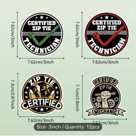 Unbranded 12 Pcs Funny Hard Hat Stickers Construction Electrician Helmet Tool Box Decals