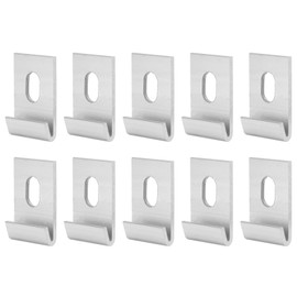 Ejoyous 10 Piece Base Clips, Hook Fasteners, Greenhouse Base Clips, Metal Fixings, J Clips, Fixings Fixing Kit, Tool Base Fixing (Silver)