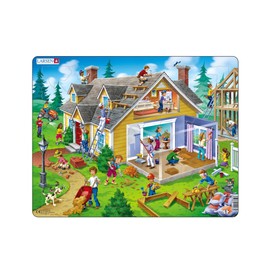Larsen US18 Rahmenpuzzle für Kinder I Do-It-Yourself Haus & Gartenarbeit I Puzzle ab 3 Jahre I Tolles Kinderpuzzle mit 62 Teilen I Spielspaß & Lernen